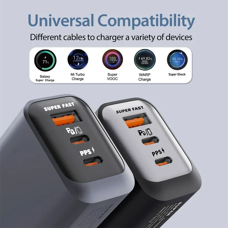 Multi Ports USB Type C Fast Charger 150W Super Charging Wall EU/US/UK Plug Charger Quick Charge3.0 USB Adapter PD3.0 Charge Head
