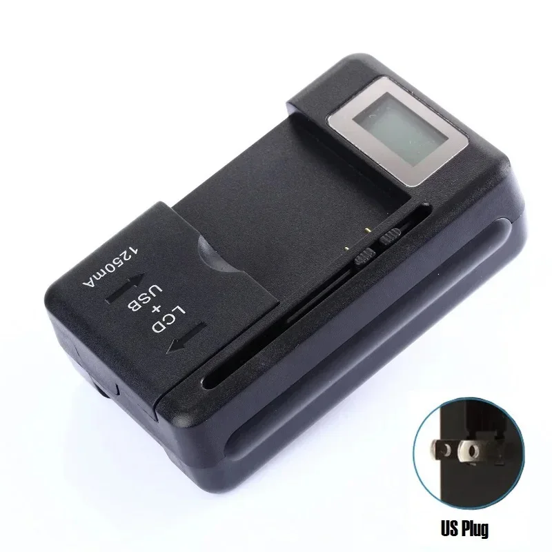 Mobile Battery Charger Universal LCD Indicator Screen USB-Port For Cell Phone Chargers 32-55mm Battery Charging US UK EU Plug