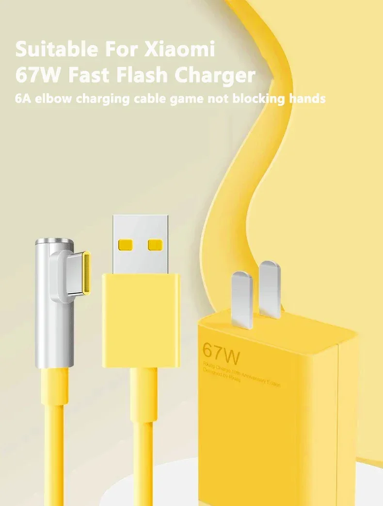 67W 6A USB Super Fast Charging Charger Adapter For Xiaomi Mi 12 11 Type C Cable POCO X5 X4 Pro Redmi Note 10 11 Charge