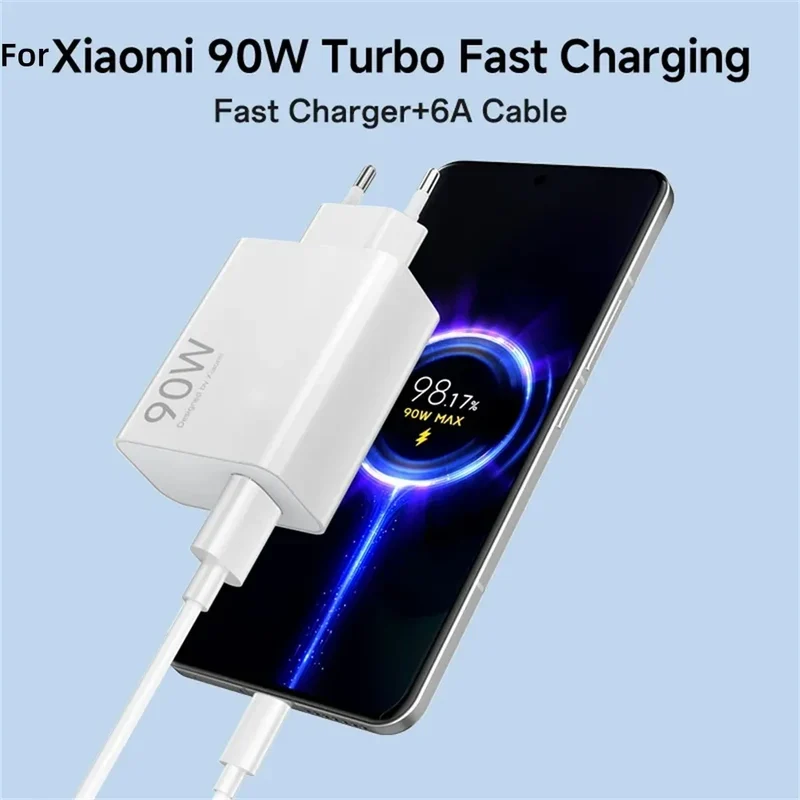 90W Fast Charger For Universal USB Charging Power Adapter USB To Type C Quick Charging Cable Accessories Wall USB Charger
