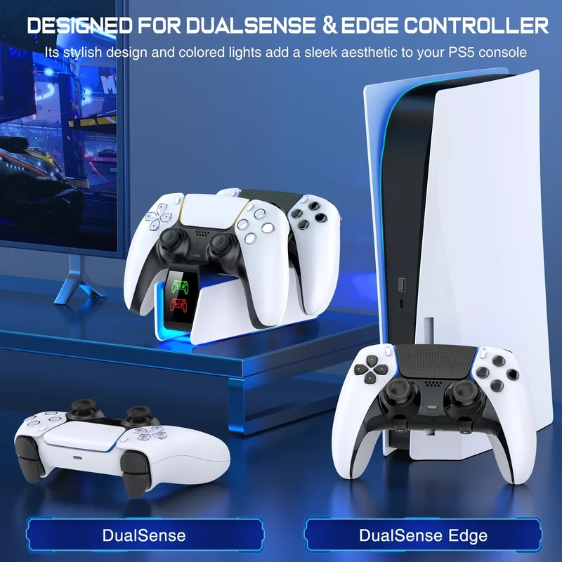 Controller Charging Station For PlayStation 5 Dual Fast Charger LED Indicator Charging Stand Docking Station ps5 accessories