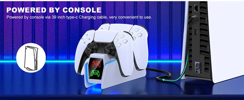 Controller Charging Station For PlayStation 5 Dual Fast Charger LED Indicator Charging Stand Docking Station ps5 accessories