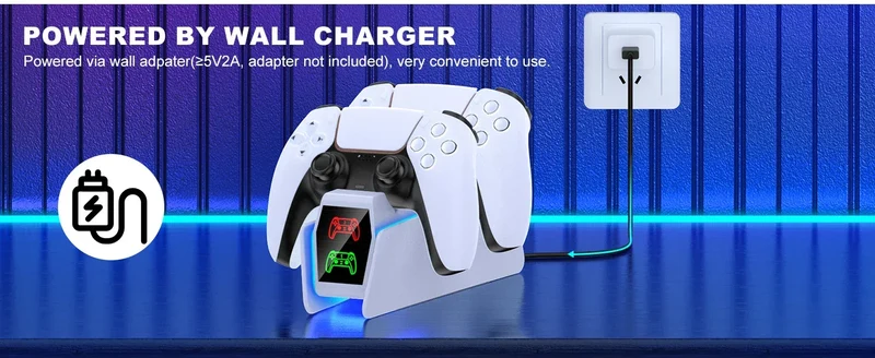 Controller Charging Station For PlayStation 5 Dual Fast Charger LED Indicator Charging Stand Docking Station ps5 accessories