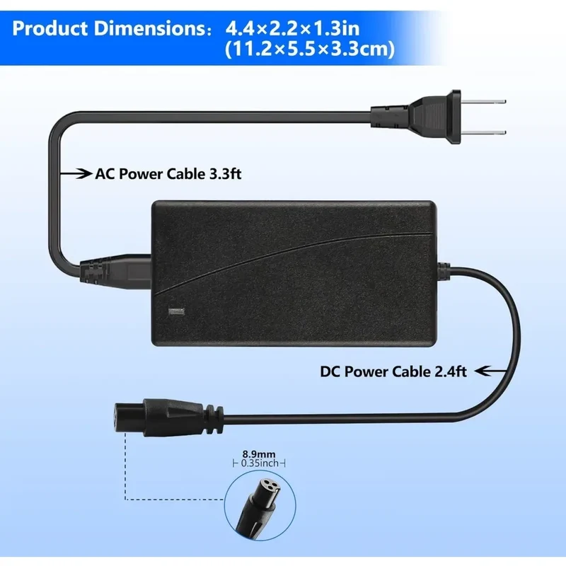 New 42V 2A Universal Lithium Battery Charger For 36V Hoverboard Self-Balancing Scooter 100-240V AC Power Supply Adapter EU US