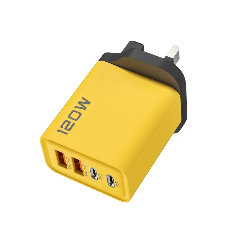USB C Charger Total 120W 4-Port Fast Charger Mobile Phone USB Type C Charging Adapter EU/US/UK Plug For iPhone 17 Xiaomi Huawei
