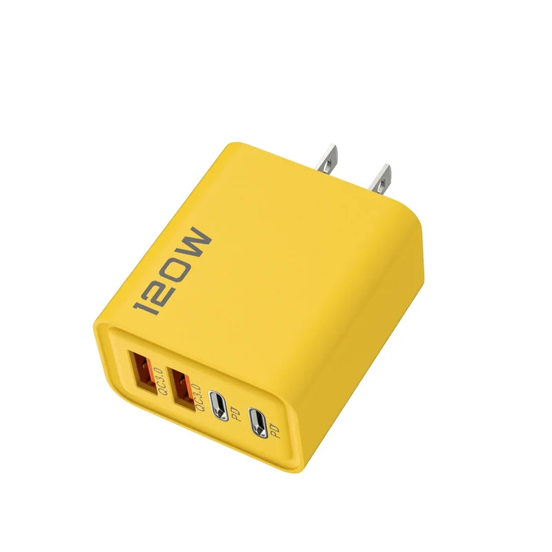 USB C Charger Total 120W 4-Port Fast Charger Mobile Phone USB Type C Charging Adapter EU/US/UK Plug For iPhone 17 Xiaomi Huawei