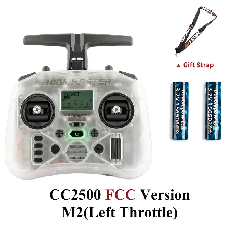 Radiomaster Pocket EdgeTX 2.4G Radio Controller FCC LBT (Mode2 Left-handed Throttle ) CC2500 / ELRS Hall Gimbal Transmitter