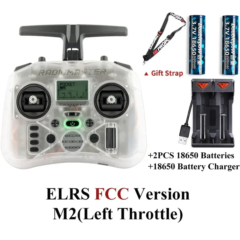 Radiomaster Pocket EdgeTX 2.4G Radio Controller FCC LBT (Mode2 Left-handed Throttle ) CC2500 / ELRS Hall Gimbal Transmitter