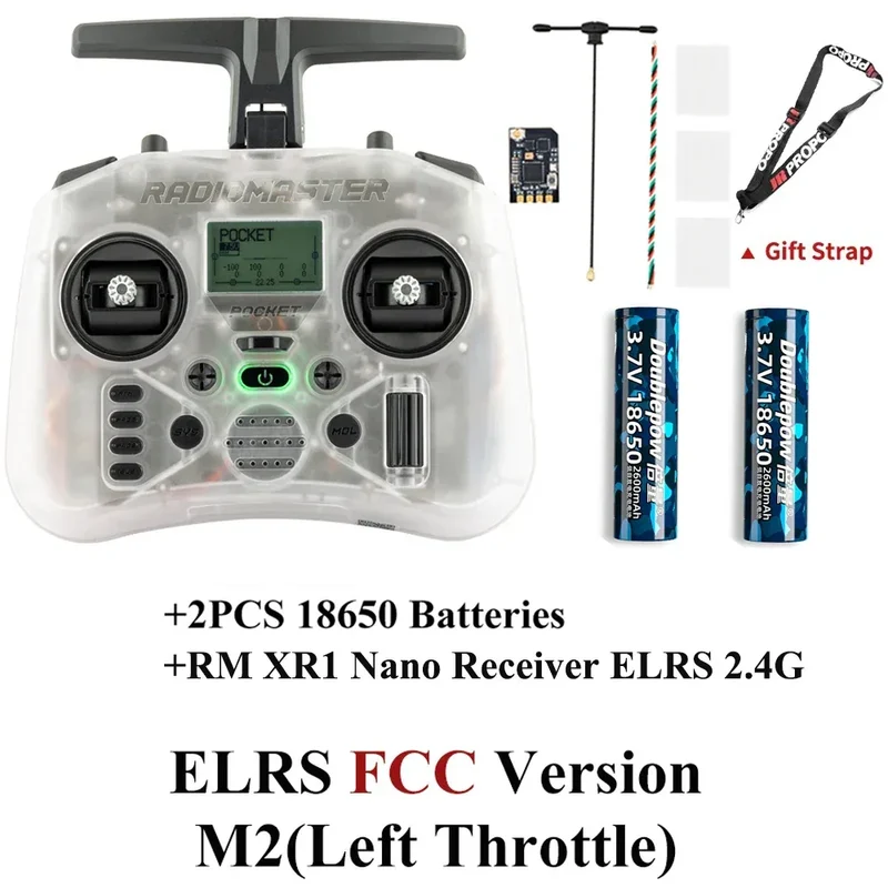 Radiomaster Pocket EdgeTX 2.4G Radio Controller FCC LBT (Mode2 Left-handed Throttle ) CC2500 / ELRS Hall Gimbal Transmitter