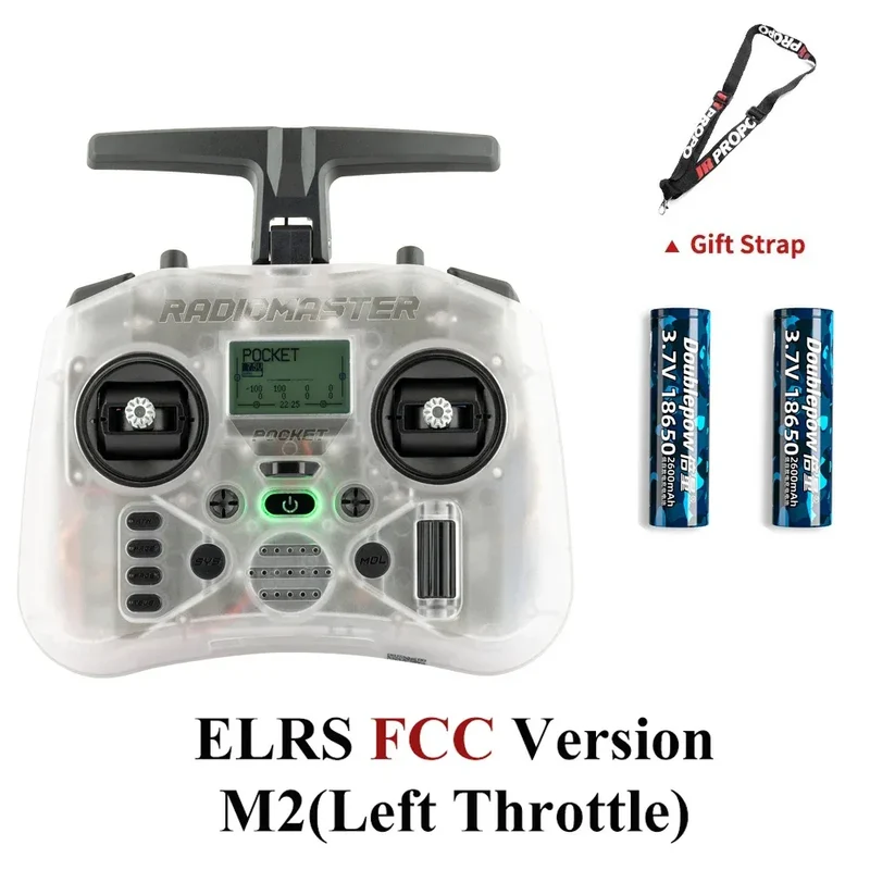 Radiomaster Pocket EdgeTX 2.4G Radio Controller FCC LBT (Mode2 Left-handed Throttle ) CC2500 / ELRS Hall Gimbal Transmitter