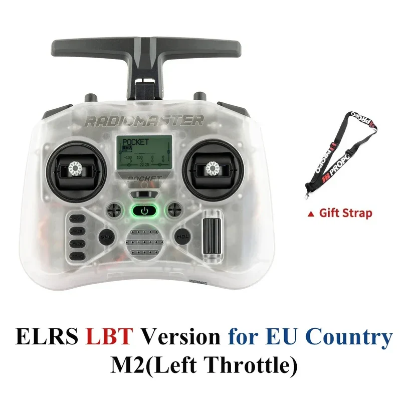 Radiomaster Pocket EdgeTX 2.4G Radio Controller FCC LBT (Mode2 Left-handed Throttle ) CC2500 / ELRS Hall Gimbal Transmitter