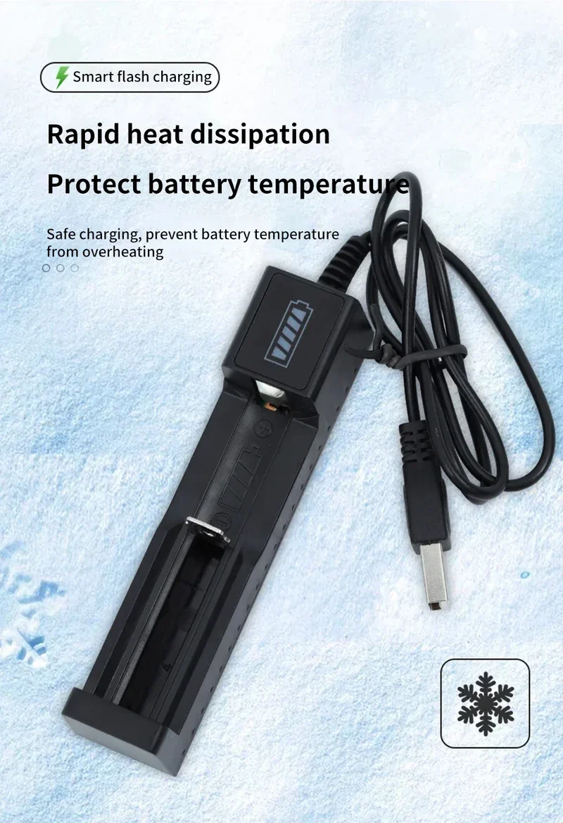 18650 Battery Charger 1/2/4 Slots Dual 18650 Charging 3.7V Rechargeable Lithium Battery USB Charger For 16340 14500 18650