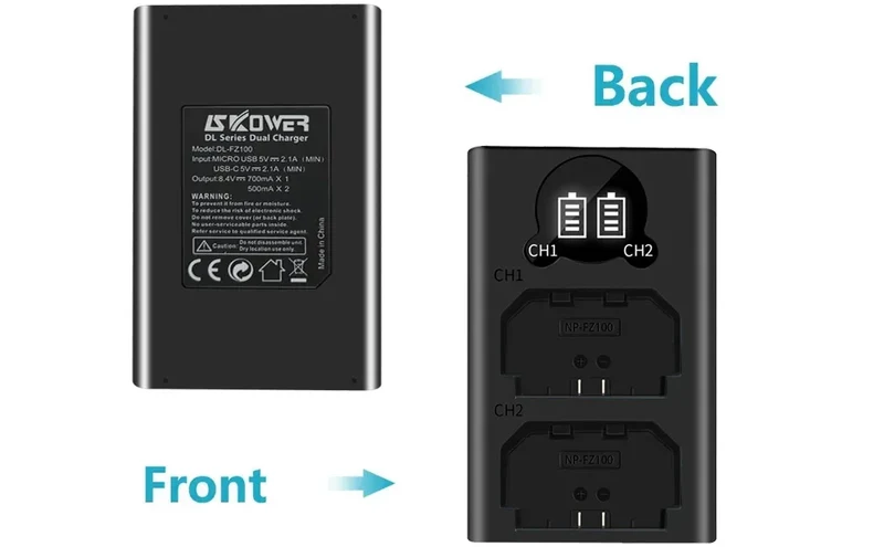 Dual Camera Battery Charger for Sony NP-FW50 FZ100 BX1 Canon LP-E6 E8 E17 NB-13L fuji NP-W235 W126 Nikon EN-El15 EL25 Panasonic