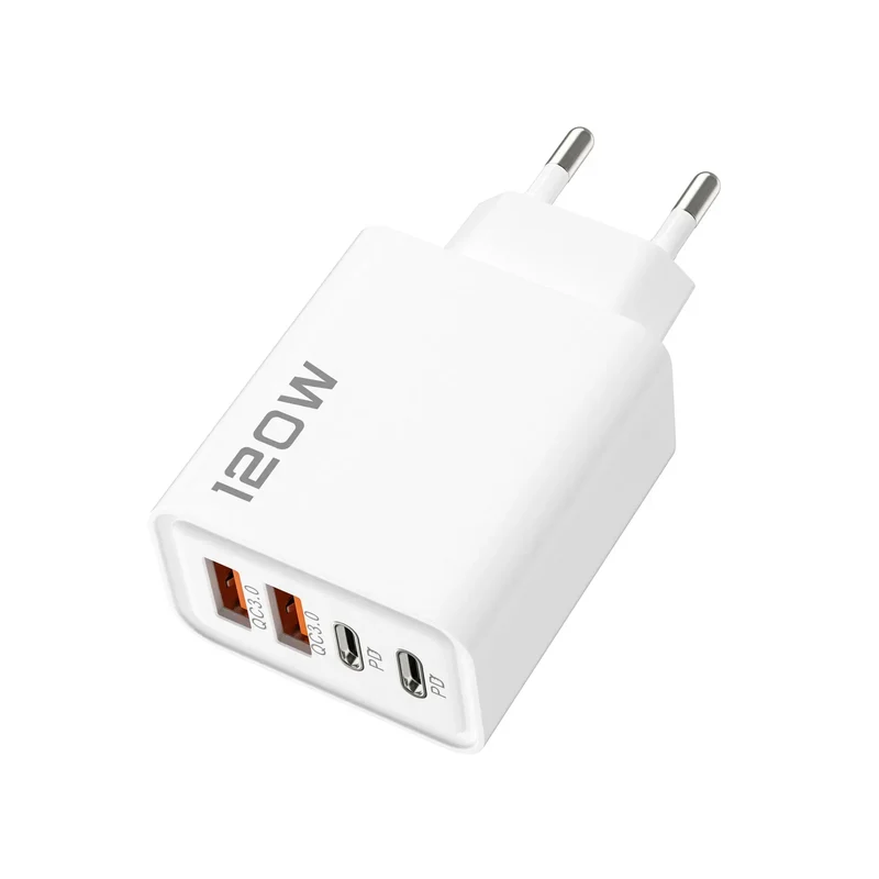 120W Fast Charger Hub USB C Quick Charge Ports PD 3.0 QC 3.0 For iPhone Samsung Xiaomi Android Phone Global Travel Charger Plug