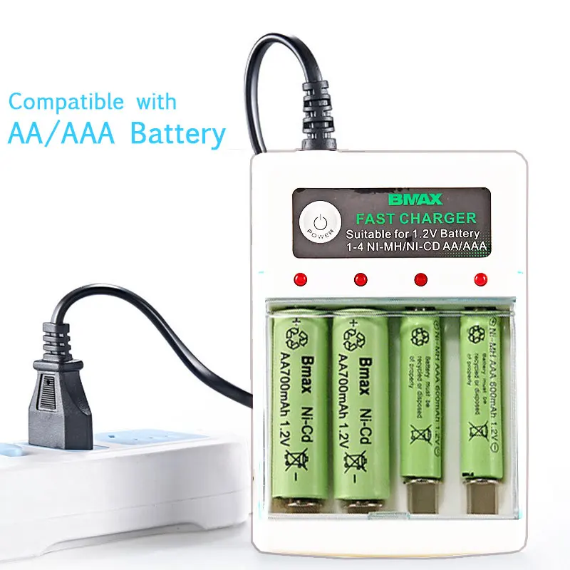 AA / AAA Battery Charger 2 4 Slots AC 110V 220V For NI-MH /NI-CD AA AAA Charging 1.2V Rechargeable Battery Charger