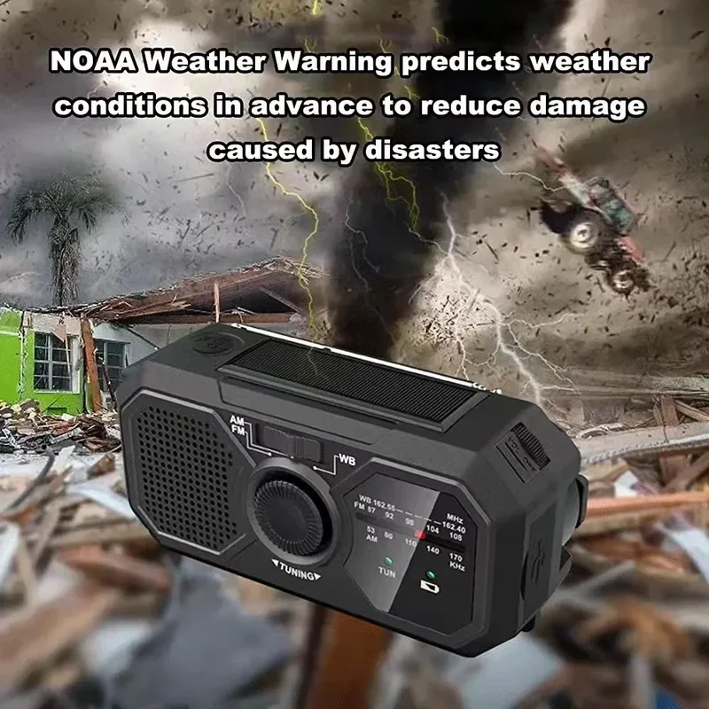 Portable Solar Radio, Emergency Kits first Aid Radio with Crank, Dynamo AM/FM Radio,Blackout Power station,USB Phone Charger