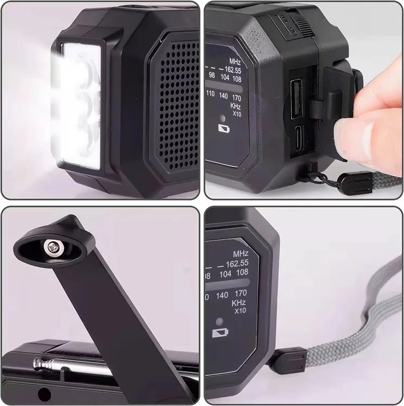 Portable Solar Radio, Emergency Kits first Aid Radio with Crank, Dynamo AM/FM Radio,Blackout Power station,USB Phone Charger
