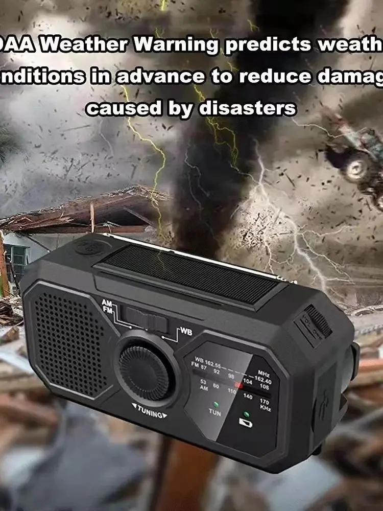 Portable Solar Radio, Emergency Kits first Aid Radio with Crank, Dynamo AM/FM Radio,Blackout Power station,USB Phone Charger