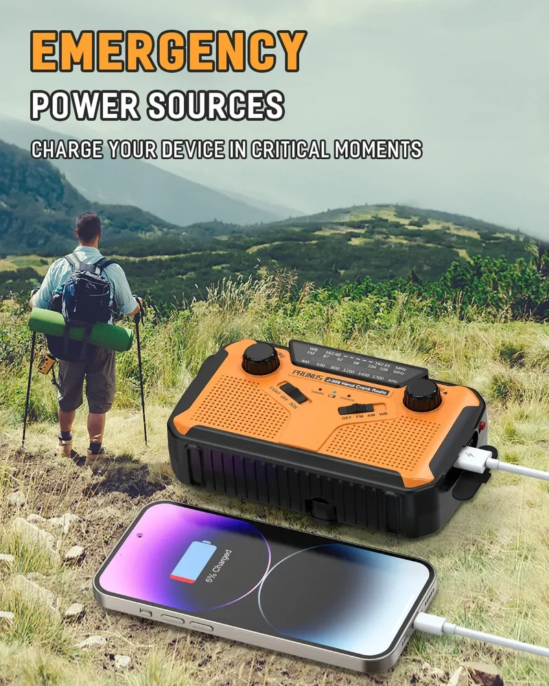 3000mAh Portable Emergency Solar Power Radio Hand Crank Charging AM/FM Weather Radio Led Reading Flashlight Bank Phone Charger