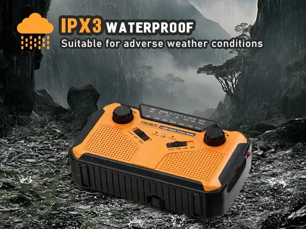 3000mAh Portable Emergency Solar Power Radio Hand Crank Charging AM/FM Weather Radio Led Reading Flashlight Bank Phone Charger
