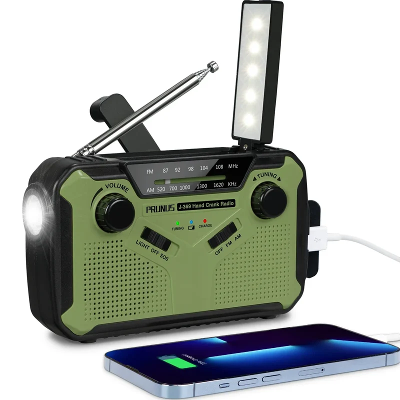 3000mAh Portable Emergency Solar Power Radio Hand Crank Charging AM/FM Weather Radio Led Reading Flashlight Bank Phone Charger