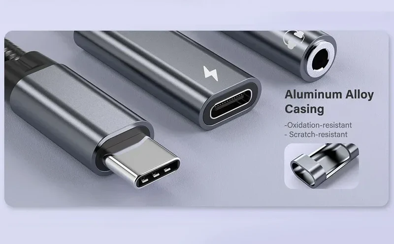 2 in 1 USB C to 3.5mm Headphone and Charger Adapter USB C PD 3.0 Port to Aux Audio Jack Fast Charging Dongle Cable Cord