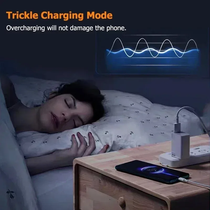 33W USB Fast Charging Charger with 6A Type C Cable Mobile Phone Adapter For iPhone 15 Xiaomi 14 Redmi 13 12 Samsung Wall Adapter