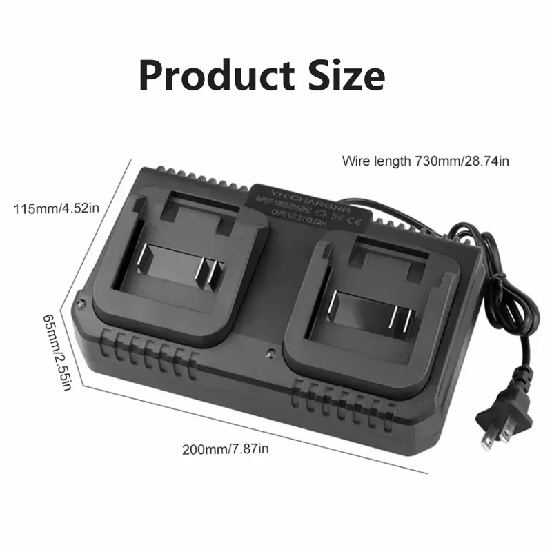 Lithium Battery Dual Charger 2 Ways Power Tool Battery Charger EU/US Plug For Makita 18V 21V Battery BL1415/1815/1830/1850