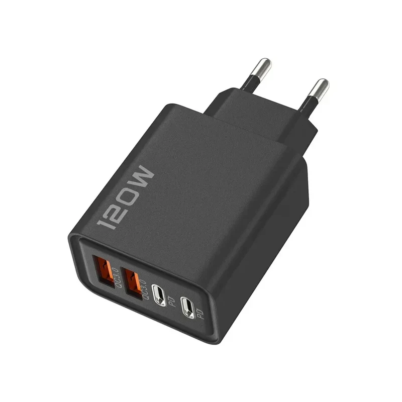 Total 120W 4-Port USB Type C Fast Wall Adapter for Quick Charge Mobile Phone
