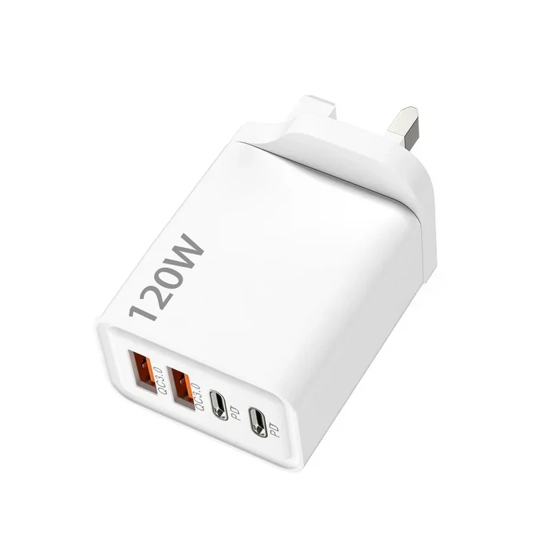 Total 120W 4-Port USB Type C Fast Wall Adapter for Quick Charge Mobile Phone