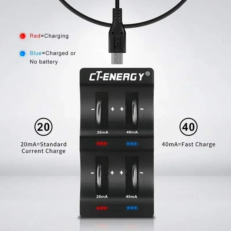 Travel Portable Charger for 1220 1240 1620 1632 2032 2025 2016 2430 2440 2450 2477 Lithium Coin Battery 8 Slot Smart Charger