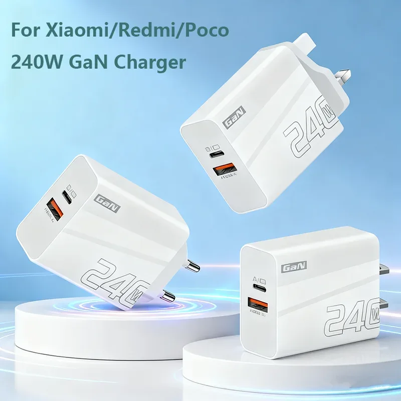 240W GaN USB Type C Charger PD Fast Charge Phone QC 3.0 Quick Chargers For iPhone 17 16Pro Max Mini iPad Charging NEW