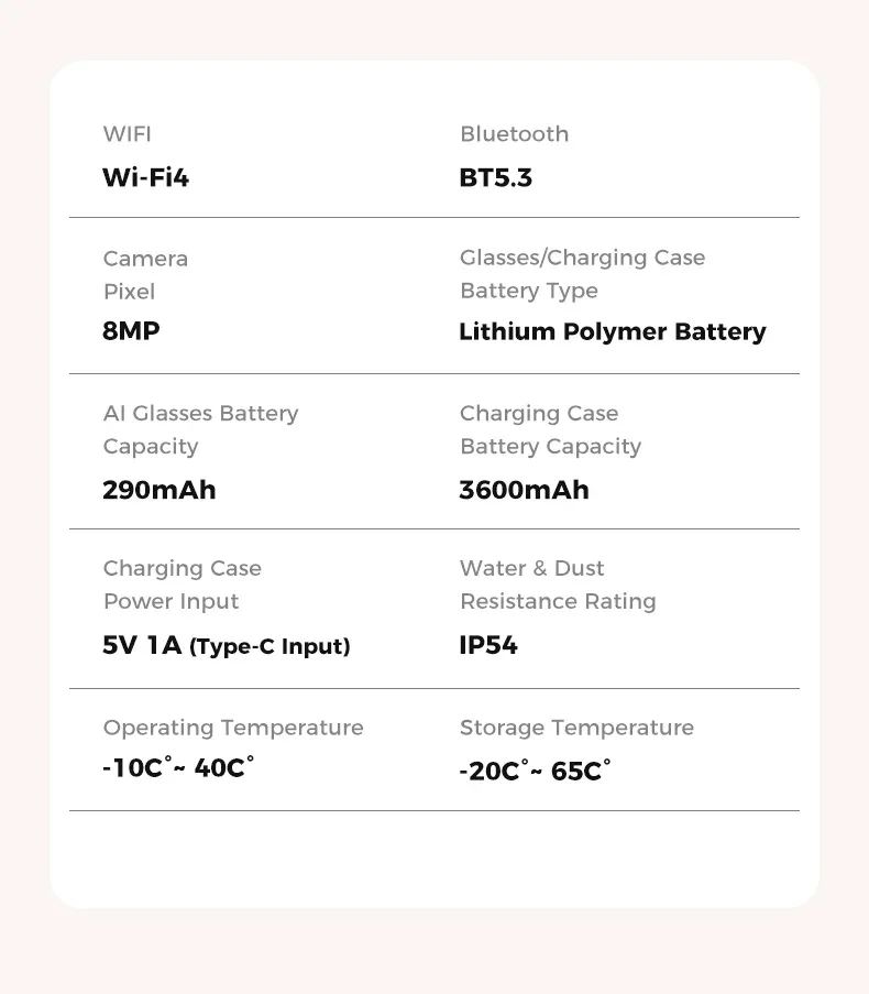 2026 New 800W Camera 3600mAh Portable Charger Smart Glasses 100+language Translation Bluetooth Call Music Player AI Chat Glasses