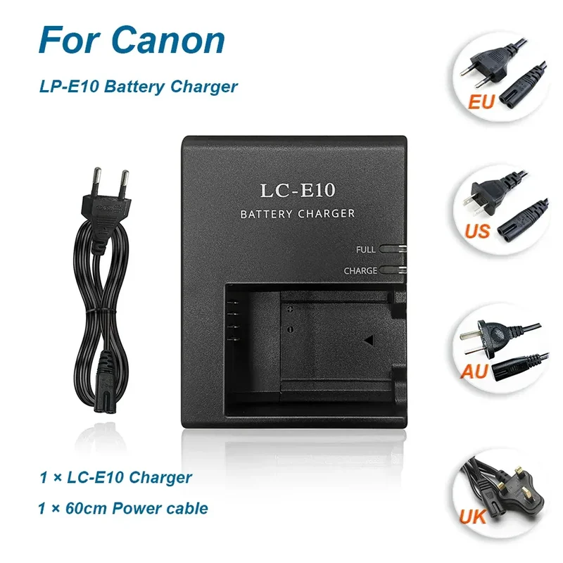 LC-E10/E LC-E10C LP-E10 BATTERY CHARGER For Canon LP-E10 EOS 1100D kiss X50 Rebel T3 EU Standard Plug