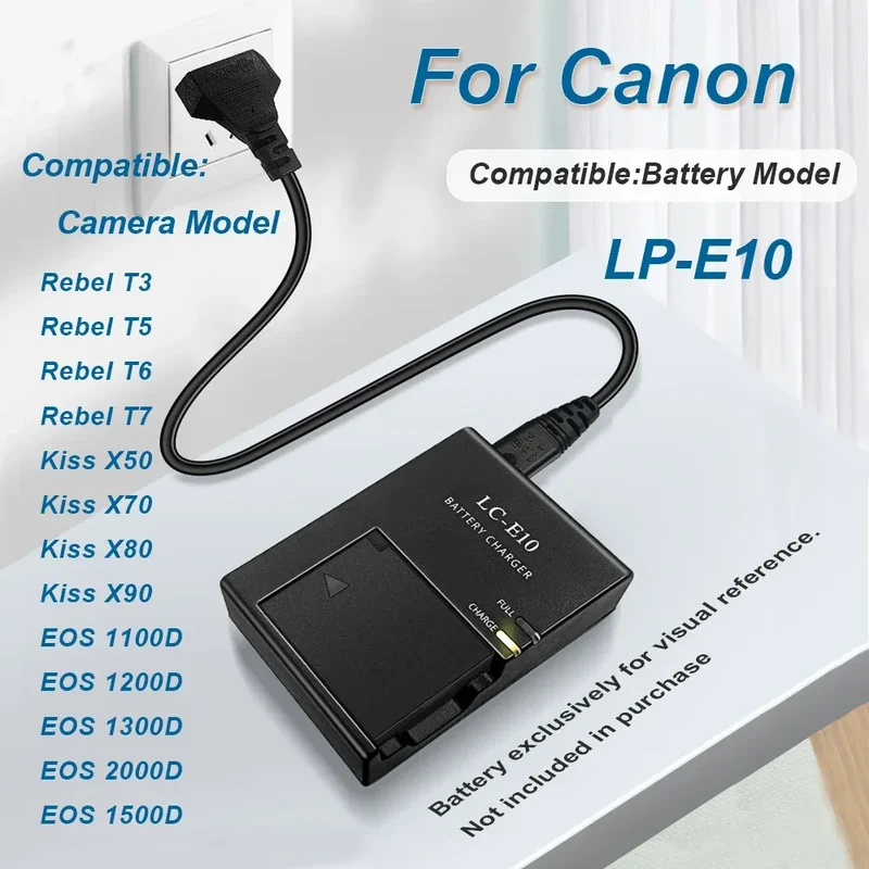 LC-E10/E LC-E10C LP-E10 BATTERY CHARGER For Canon LP-E10 EOS 1100D kiss X50 Rebel T3 EU Standard Plug