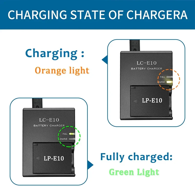 LC-E10/E LC-E10C LP-E10 BATTERY CHARGER For Canon LP-E10 EOS 1100D kiss X50 Rebel T3 EU Standard Plug