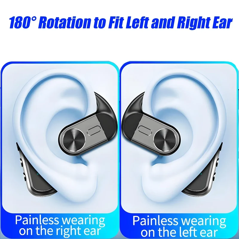 Wireless Bluetooth-compatible Headset Digital Display Bone Conduction Concept Business Ear-mounted Earphones