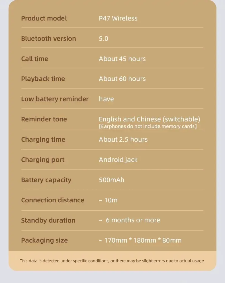 Handsfree Wireless Headphones Noise Canceling Headphone Earphone P47 headset Bluetooth Head Phone for iPhone Huawei Samsung S22