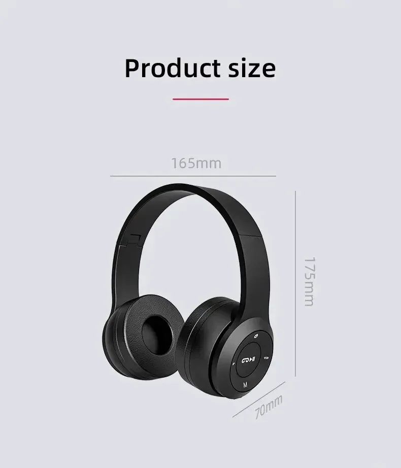 Handsfree Wireless Headphones Noise Canceling Headphone Earphone P47 headset Bluetooth Head Phone for iPhone Huawei Samsung S22