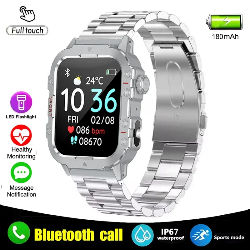 2025 New for Xiaomi Military Smart Watch Men IP67 3ATM Outdoor Sports Fitness Tracker Health Monitor 1.44Inch BT Call Smartwatch