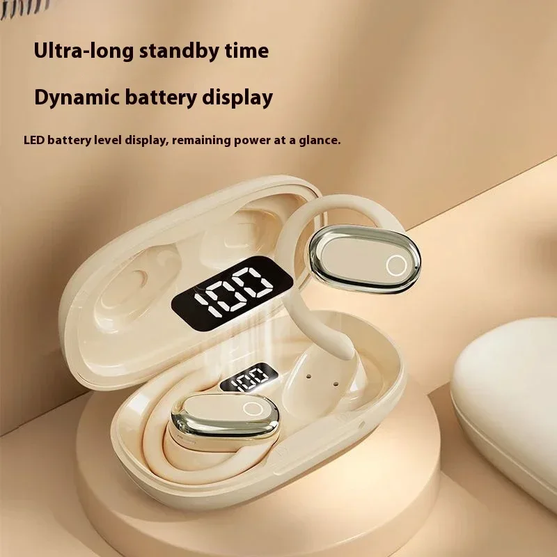 OWS Headphones Over-Ear Open-Ear Wireless Bluetooth Earphones Style Noise Cancellation Rotatable Feature With Mic Portable Audio