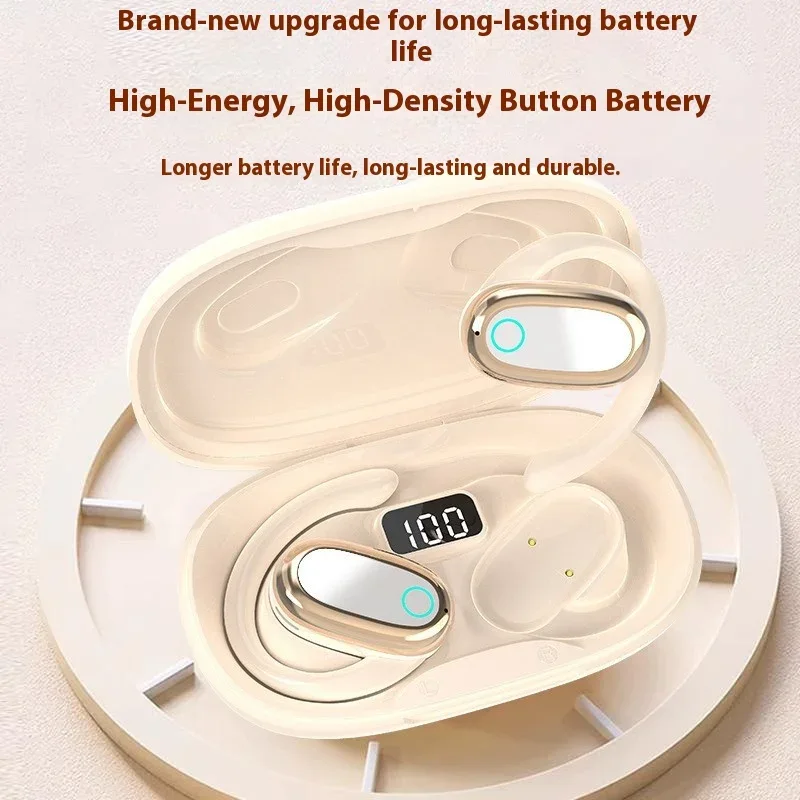 OWS Headphones Over-Ear Open-Ear Wireless Bluetooth Earphones Style Noise Cancellation Rotatable Feature With Mic Portable Audio