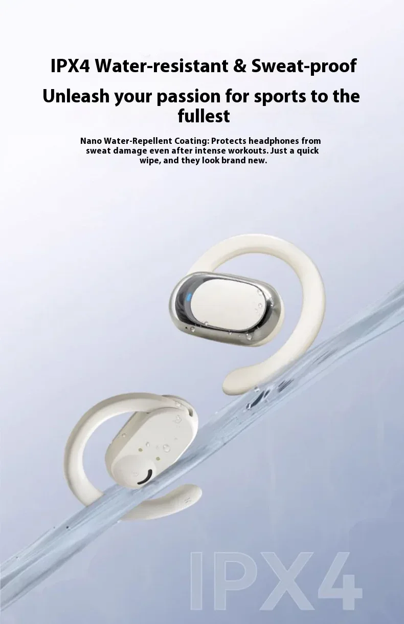 OWS Headphones Over-Ear Open-Ear Wireless Bluetooth Earphones Style Noise Cancellation Rotatable Feature With Mic Portable Audio