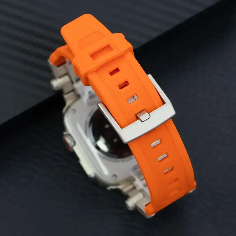 Silicone Sport Band for Apple Watch Ultra 49mm 45mm 42 44mm Rubber Strap for iWatch Series 9 8 7 se 6 5 4 ultra 2 49 Correa
