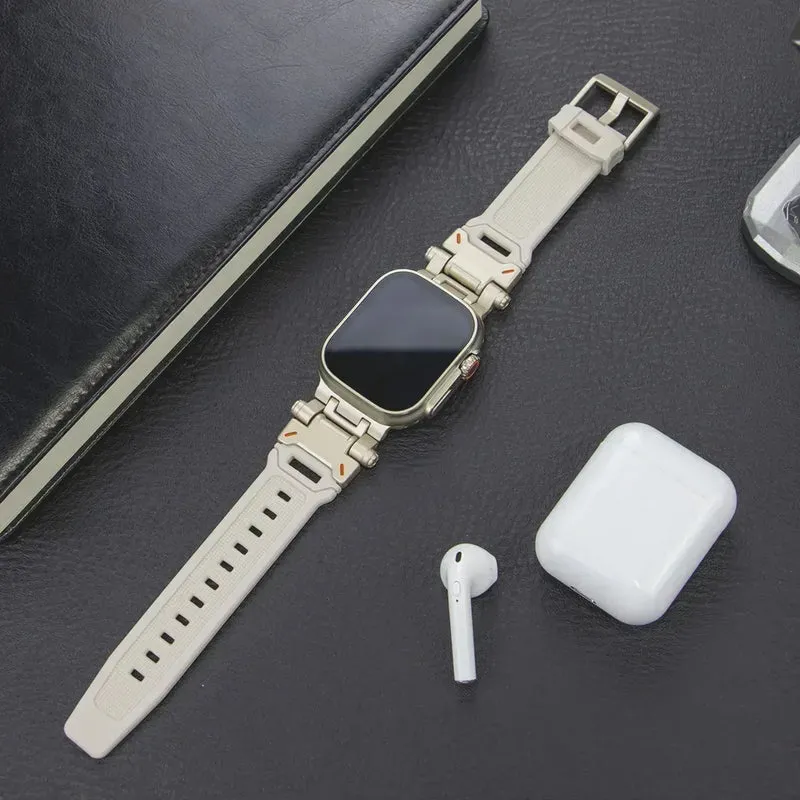 Silicone Sport Band for Apple Watch Ultra 49mm 45mm 42 44mm Rubber Strap for iWatch Series 9 8 7 se 6 5 4 ultra 2 49 Correa