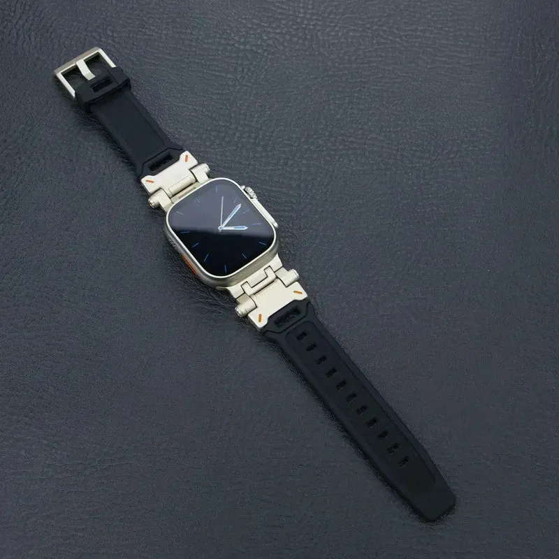 Silicone Sport Band for Apple Watch Ultra 49mm 45mm 42 44mm Rubber Strap for iWatch Series 9 8 7 se 6 5 4 ultra 2 49 Correa