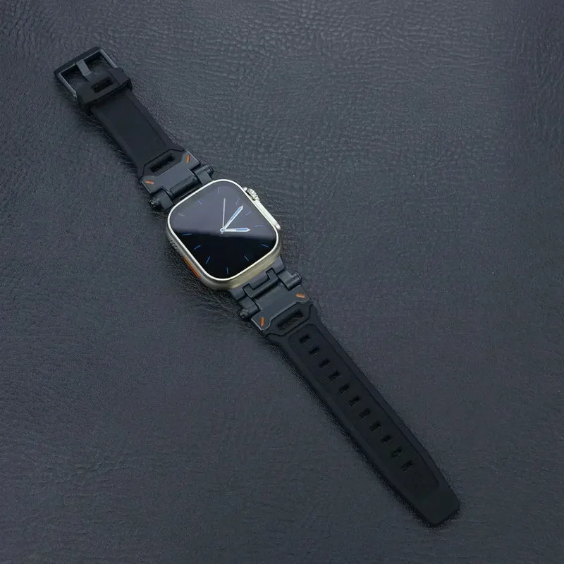Silicone Sport Band for Apple Watch Ultra 49mm 45mm 42 44mm Rubber Strap for iWatch Series 9 8 7 se 6 5 4 ultra 2 49 Correa