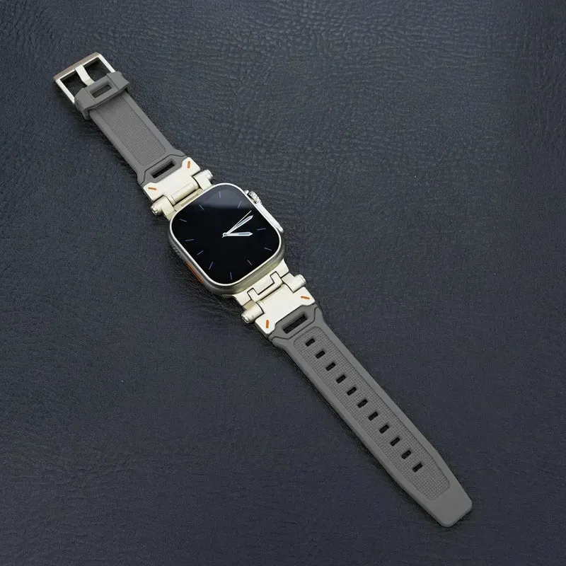 Silicone Sport Band for Apple Watch Ultra 49mm 45mm 42 44mm Rubber Strap for iWatch Series 9 8 7 se 6 5 4 ultra 2 49 Correa