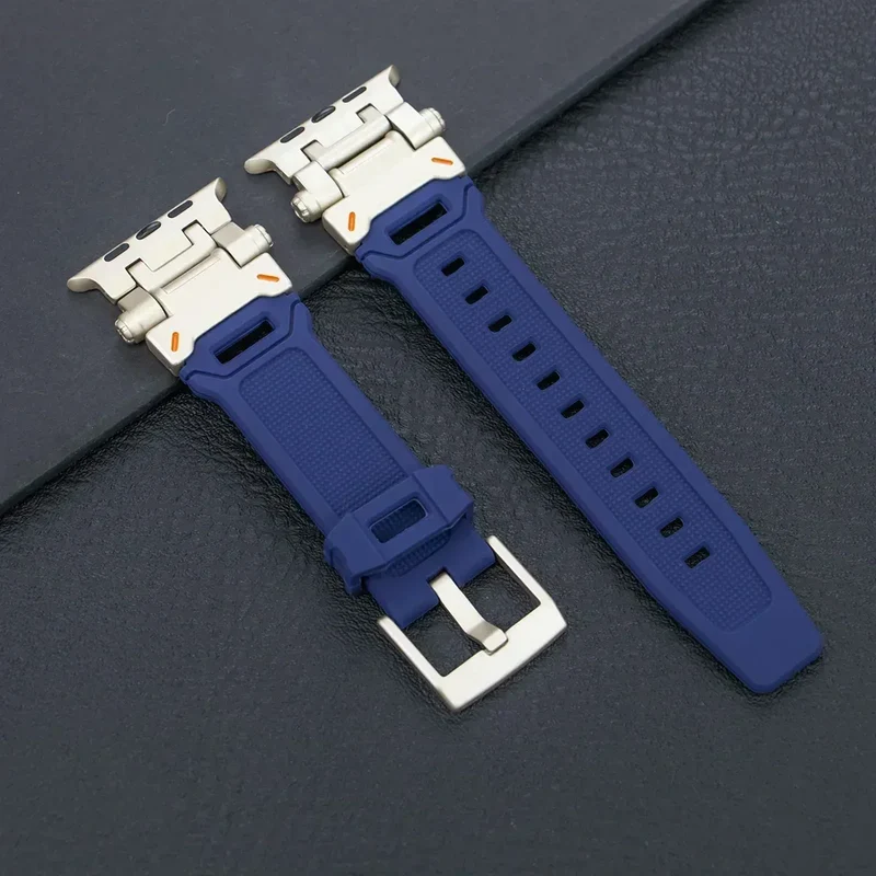Silicone Sport Band for Apple Watch Ultra 49mm 45mm 42 44mm Rubber Strap for iWatch Series 9 8 7 se 6 5 4 ultra 2 49 Correa