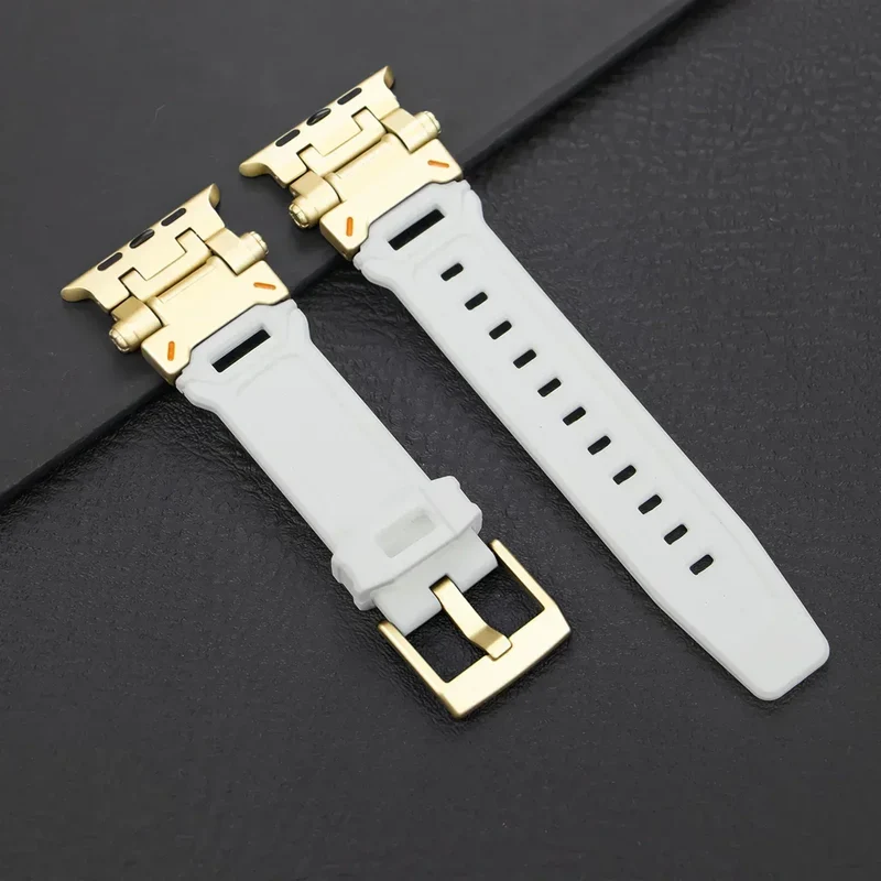 Silicone Sport Band for Apple Watch Ultra 49mm 45mm 42 44mm Rubber Strap for iWatch Series 9 8 7 se 6 5 4 ultra 2 49 Correa